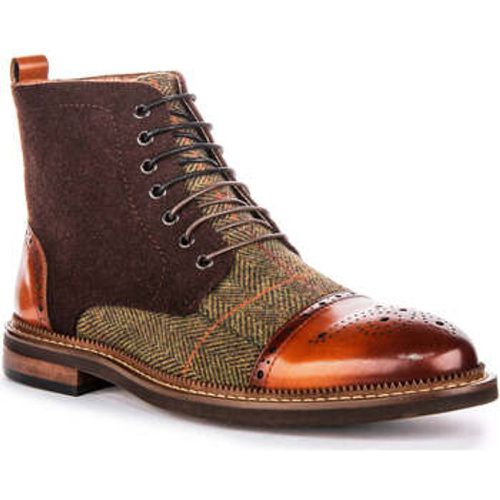 Justinreess Mens Lace up Rugged Sole Leather Tweed Boots men's Boots in - Justinreess England - Modalova