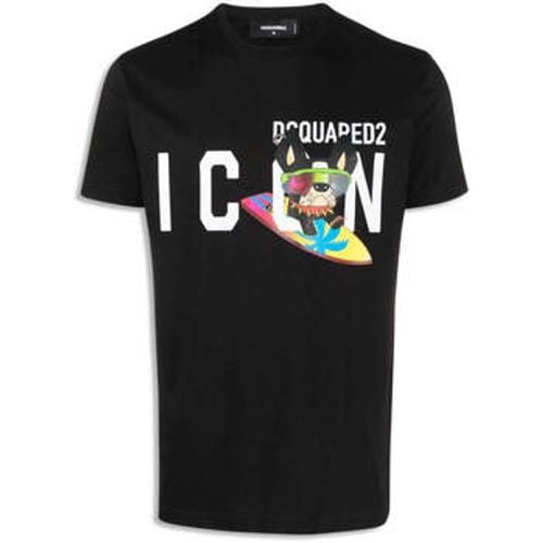 Men's Icon Surf Dog logo Print T-Shirt men's in - Dsquared - Modalova