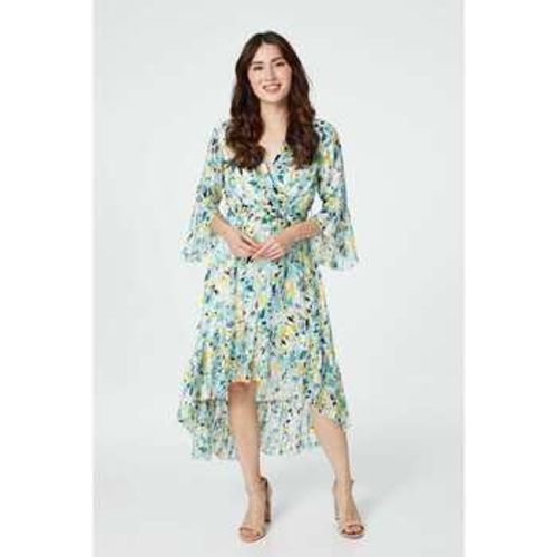 Floral 3/4 Sleeve Wrap Dress women's Long Dress in - Izabel London - Modalova