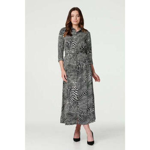 Dotty Print 3/4 Sleeve Shirt Dress women's Long Dress in - Izabel London - Modalova