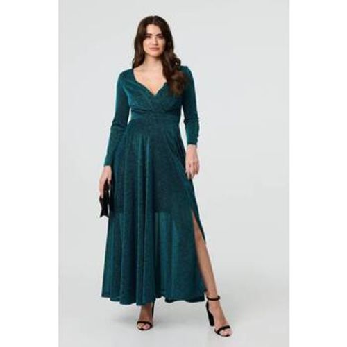 Sparkly V-Neck Long Sleeve Maxi Dress women's Long Dress in - Izabel London - Modalova
