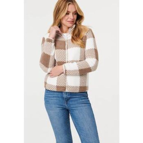 Checked High Neck Boxy Jacket women's Jacket in - Izabel London - Modalova