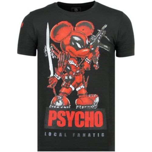 T-Shirt Rhinestones Psycho Mouse Shirt Mit - Local Fanatic - Modalova