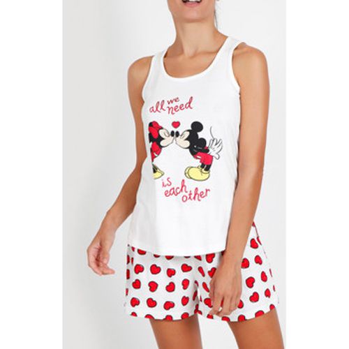 Pyjamas/ Nachthemden Pyjama-Shorts Tanktop Love Mouse Disney elfenbeinfarben - Admas - Modalova