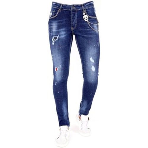 Slim Fit Jeans Jeans Mit Farbspritzern Und Nieten - Lf - Modalova