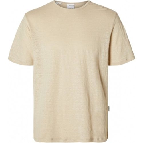 T-Shirts & Poloshirts T-Shirt Bet Linen - Oatmeal - Selected - Modalova