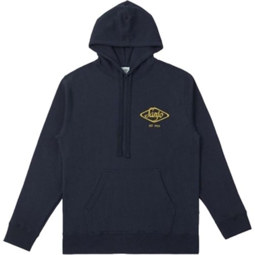 Sweatshirt Hooded Flocked Logo - Navy - Sanjo - Modalova