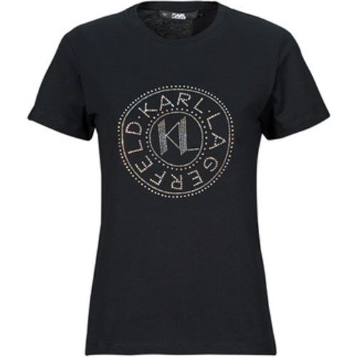T-Shirt rhinestone logo t-shirt - Karl Lagerfeld - Modalova