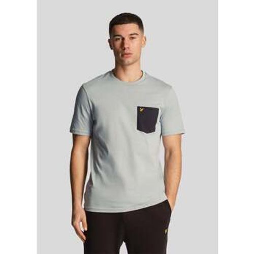 T-Shirts & Poloshirts T-Shirt mit Kontrasttaschen – Schieferblau-Dunkelmarine - Lyle & Scott - Modalova