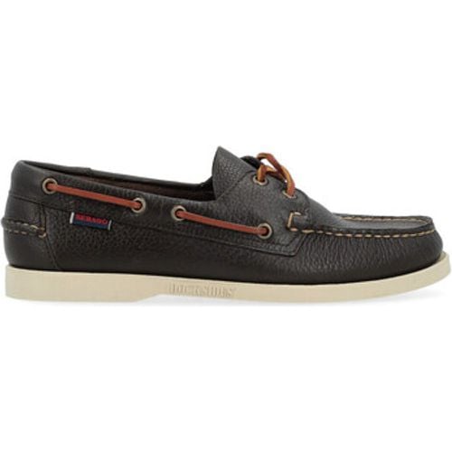 Damenschuhe Mokassin Portland aus braunem genarbtem Leder - Sebago - Modalova