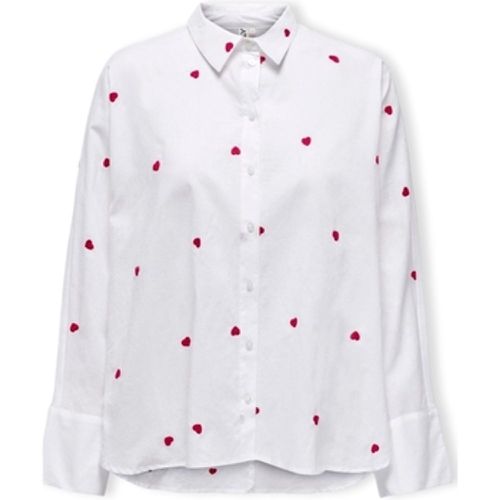 Blusen New Lina Grace Shirt L/S - Bright White/Heart - Only - Modalova