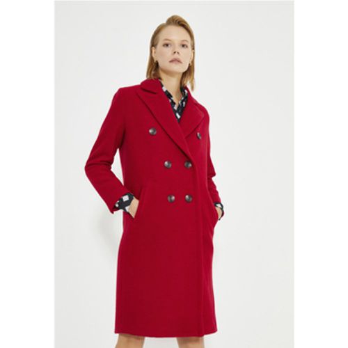 Damenmantel Red Double Breasted Front Button Closure Long Women's Coat - Just Like You - Modalova