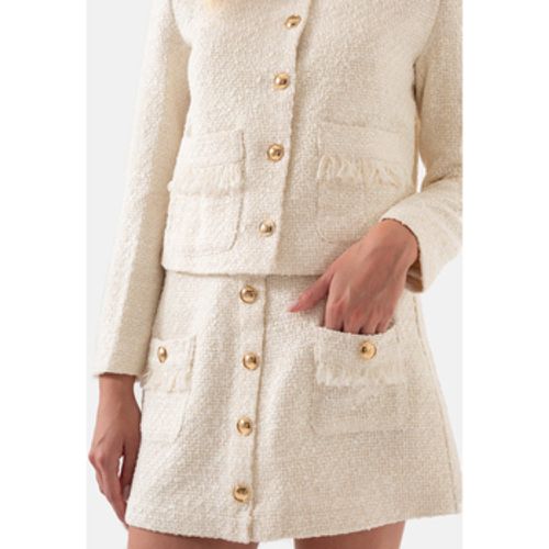 Röcke Ecru Tweed Front Buttoned Pocket Mini Skirt - Just Like You - Modalova