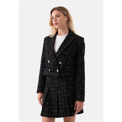 Jacken Black Plaid Double Breasted Short Women's Jacket - Just Like You - Modalova