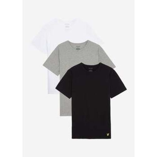 T-Shirts & Poloshirts Basic 3 pack t-shirt - jet black mid grey marl white - Lyle & Scott - Modalova