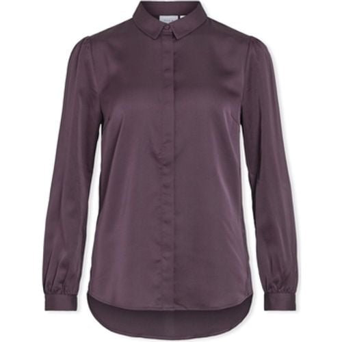 Blusen Noos Ellette Satin Shirt L/S - Perfect Plum - Vila - Modalova