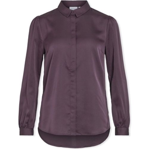 Blusen Noos Ellette Satin Shirt L/S - Perfect Plum - Vila - Modalova