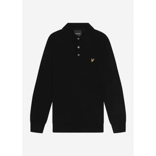 Pullover Cotton merino long sleeve knitted polo - jet black - Lyle & Scott - Modalova