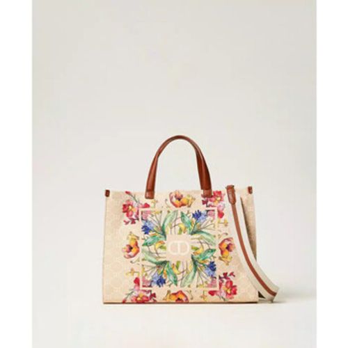 Shopper BORSA SHOPPER IN CANVAS CON STAMPA FIORI Art. 251TB7082 - Twin Set - Modalova