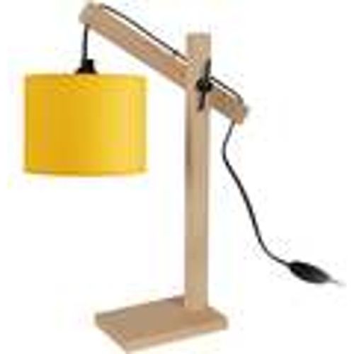 Lampade d’ufficio Lampada da scrivania tondo legno naturale e giallo - Tosel - Modalova