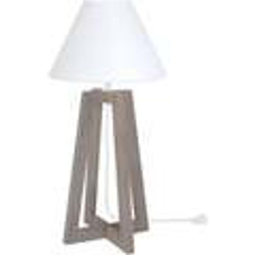 Lampade d’ufficio lampada da comodino tondo legno taupe e bianco - Tosel - Modalova