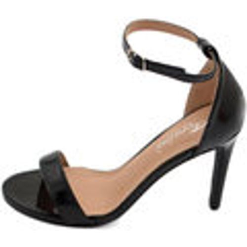 Sandali Sandalo donna ecopelle nera tacco sottile 10 cm linea basic con - Malu Shoes - Modalova