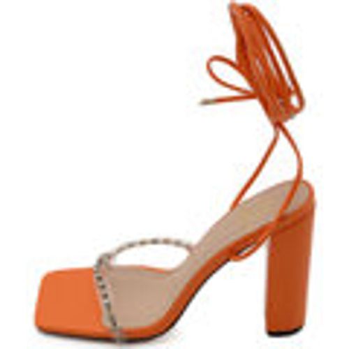 Sandali Sandalo donna gioiello open toe arancione intrecciato tacco dop - Malu Shoes - Modalova
