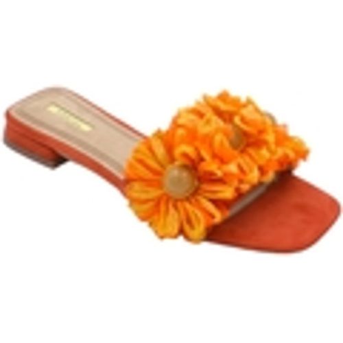 Scarpe Pantofoline donna mule arancione con applicazioni floreale volu - Malu Shoes - Modalova