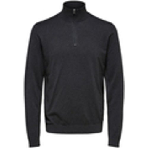 Felpa Berg Half Zip Cardigan Antraciet - Selected - Modalova