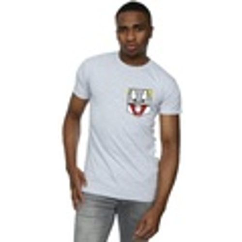 T-shirts a maniche lunghe Bugs Bunny Face Faux Pocket - Dessins Animés - Modalova
