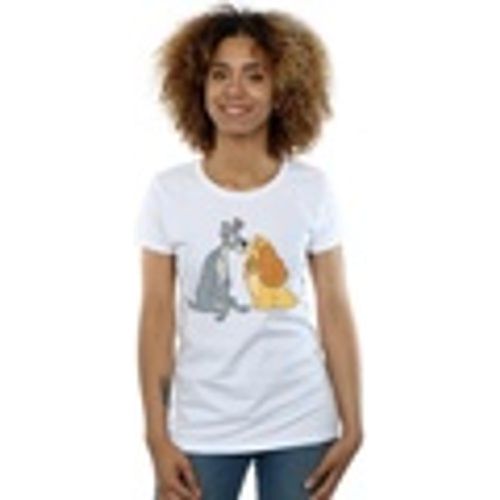 T-shirts a maniche lunghe Lady And The Tramp Distressed Kiss - Disney - Modalova