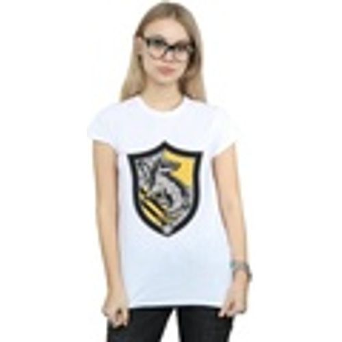 T-shirts a maniche lunghe Hufflepuff Crest Flat - Harry Potter - Modalova