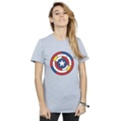 T-shirts a maniche lunghe Captain America Stained Glass Shield - Marvel - Modalova