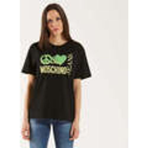 T-shirt t-shirt nera con stampa - Moschino - Modalova