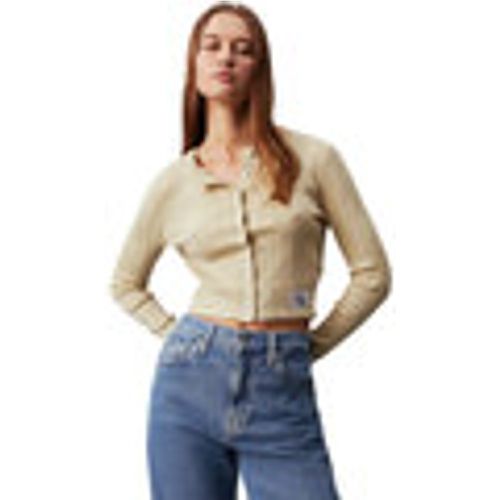 T-shirts a maniche lunghe WOVEN LABEL SWEATER CARDIGAN - Calvin Klein Jeans - Modalova