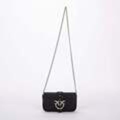 Borsa a tracolla pocket love bag one simply nera logo argento - pinko - Modalova