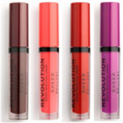 Gloss Lot of 4 Sheer Brilliant Lip Glosses - 148 Plum/ 130 De - Makeup Revolution - Modalova