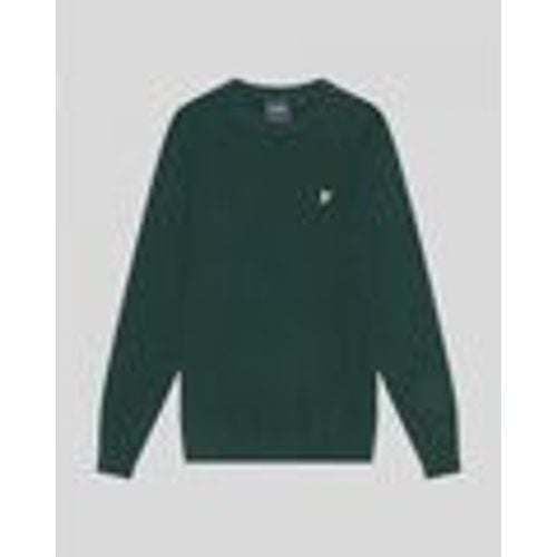 Maglione KN2114V LAMBSWOOL BLEND CREW-X321 ARGYLE TEAL MARL - Lyle & Scott - Modalova