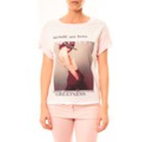 T-shirt Tee-shirt B005 Blanc/Rose - By La Vitrine - Modalova