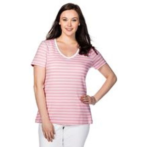 Große Größen: T-Shirt mit V-Ausschnitt, rosé-, Gr.56/58 - sheego - Modalova