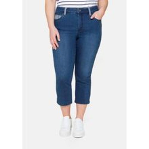 Große Größen: Schmale Jeans in 7/8-Länge, mit Kontrastdetails, blue Denim, Gr.48 - sheego - Modalova