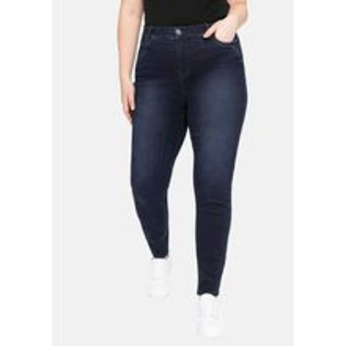 Große Größen: Skinny Jeans mit Gummibund und Push-up-Effekt, blue black Denim, Gr.48 - sheego - Modalova