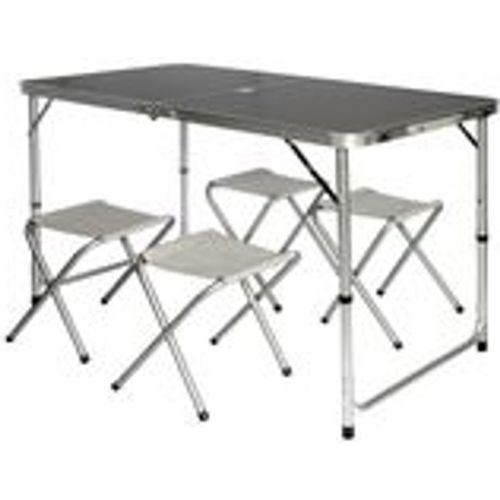 Klappbarer höhenverstellbarer Campingtisch 120x60x70cm mit 4 Falthocker Campingtischset Kofferformat - Amanka - Modalova