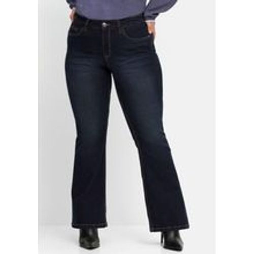 Große Größen: Bootcut-Jeans mit 3D-Catfaces, dark blue Denim, Gr.40 - sheego - Modalova