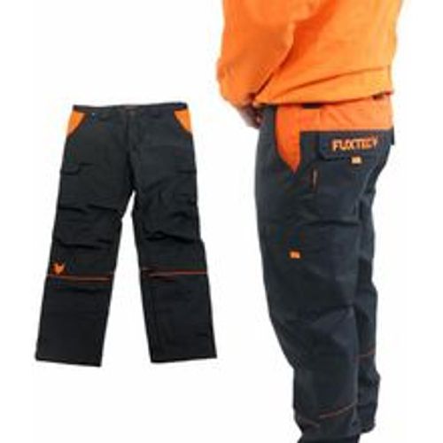 Hose / Arbeitshose Größe 60 - Schwarz/Orange - mit vielen Taschen - Fuxtec - Modalova