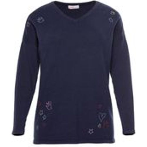Große Größen: Pullover mit kleinen Stickereien, marine, Gr.48/50 - sheego - Modalova