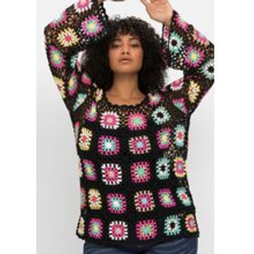 Große Größen: Handgearbeiteter Häkelpullover im Crochet-Muster, gemustert, Gr.52/54 - sheego by Joe Browns - Modalova