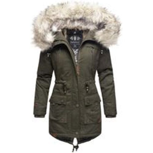 Damen stylischer Wintermantel Baumwollparka mit Kunstfell-Kapuze Honigfee - Navahoo - Modalova