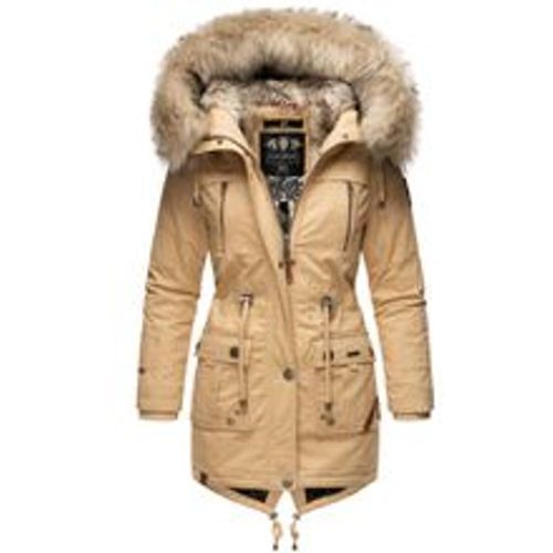 Damen stylischer Wintermantel Baumwollparka mit Kunstfell-Kapuze Honigfee - Navahoo - Modalova