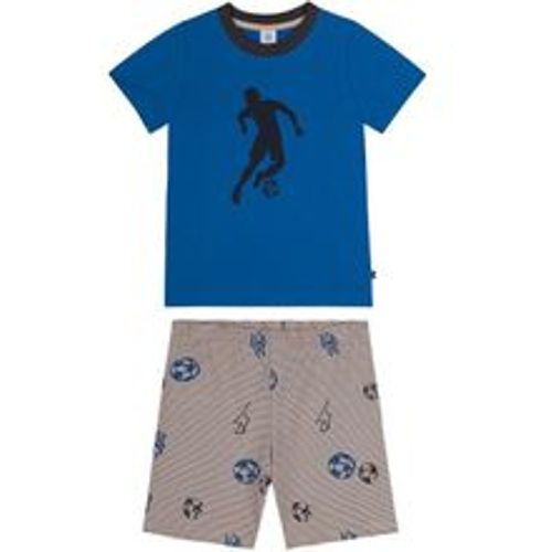 Schlafanzug FUßBALL kurz in blue snorkel, Gr.92 - Sanetta - Modalova